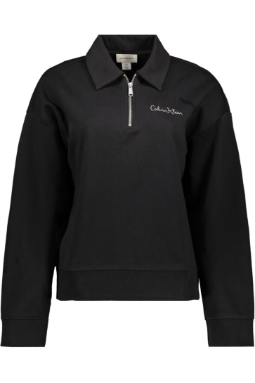 Calvin Klein ls french terry grap Zwart