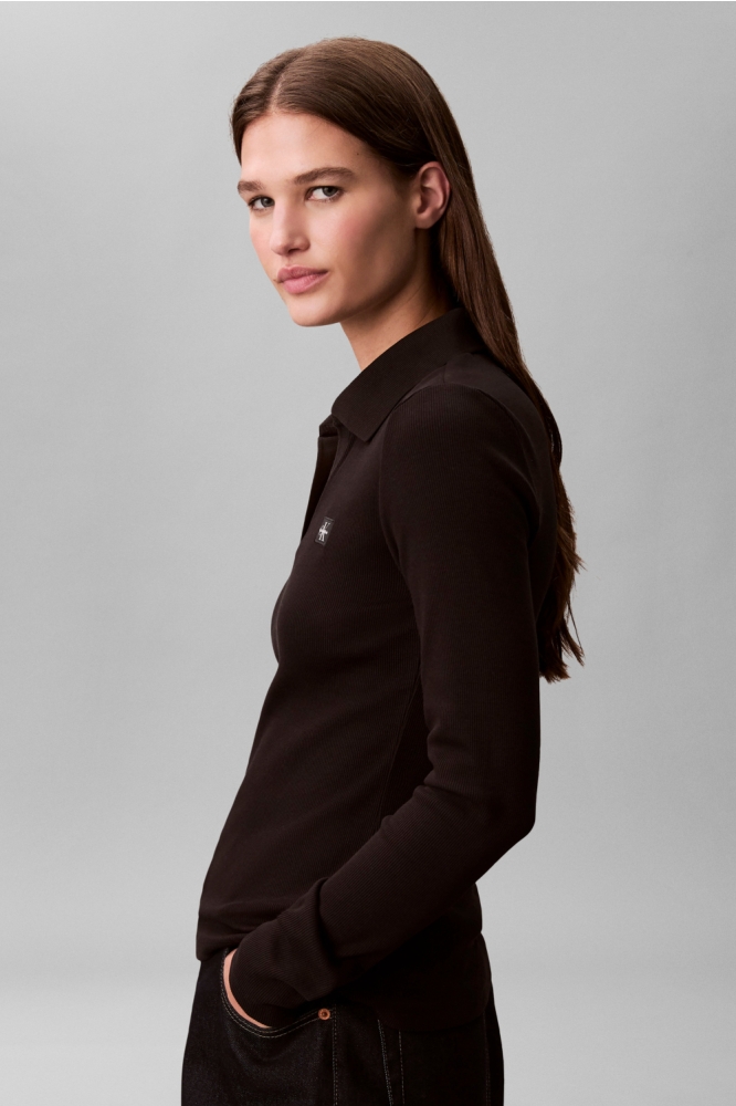 Calvin Klein zwarte dames t-shirt | Model zijaanzicht