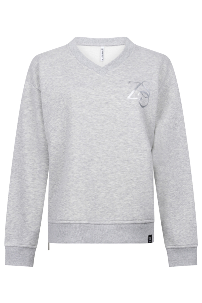 Zoso grijze dames sweater | Vooraanzicht