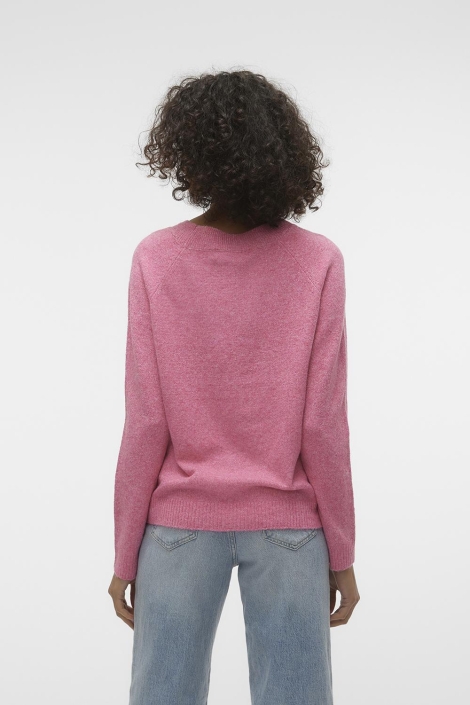 Vero Moda roze dames trui | Model achteraanzicht