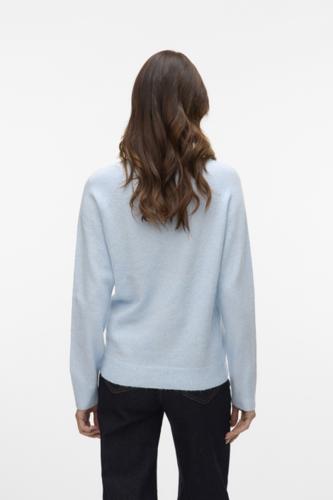 Vero Moda blauwe dames trui | Model achteraanzicht