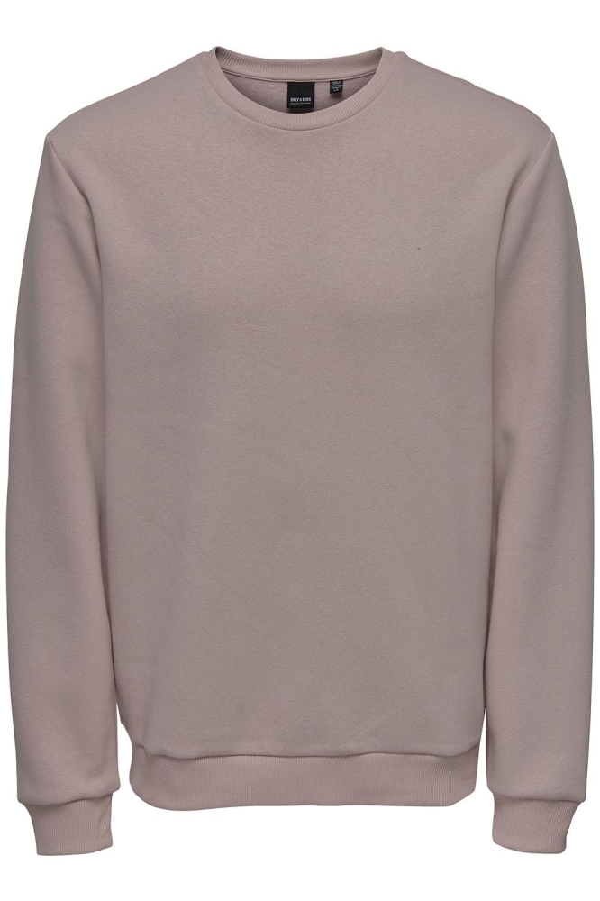Only & Sons roze heren sweater | Vooraanzicht