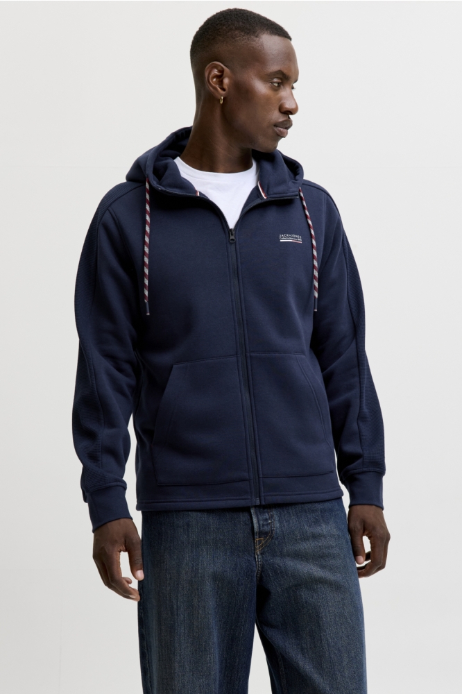 Jack & Jones blauwe heren vest | Model vooraanzicht