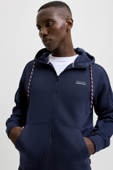 Jack & Jones blauwe heren vest | Model vooraanzicht