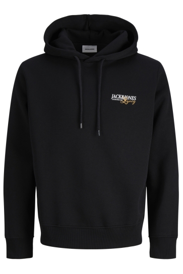 Jack & Jones Trui JJJADE SWEAT HOOD BF 12298438 BLACK/SMALL PRINT