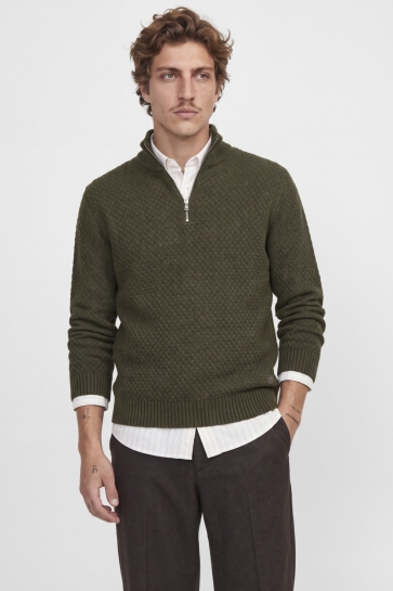Jack & Jones Trui JJBLAKE KNIT HALF ZIP 12299097 ROSIN