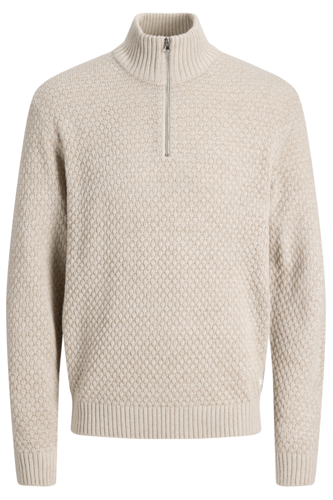 Jack & Jones beige heren trui | Vooraanzicht