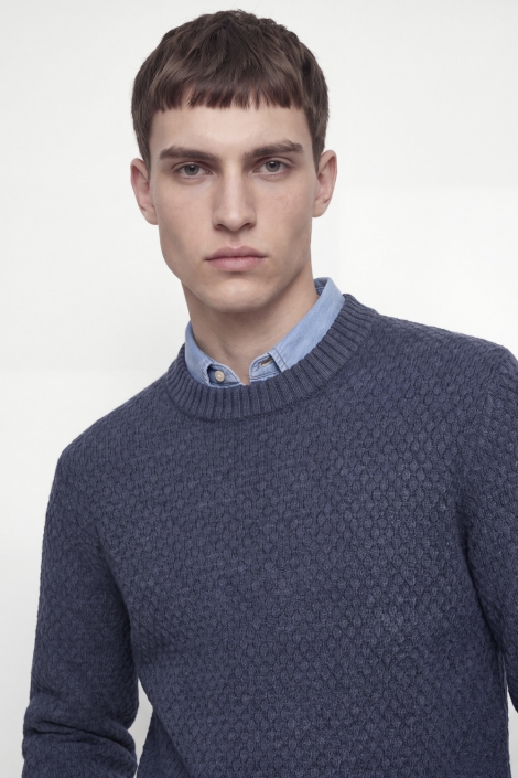 Jack & Jones blauwe heren trui | Close up
