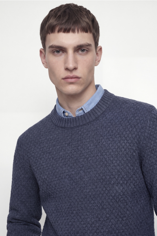 Jack & Jones blauwe heren trui | Close up