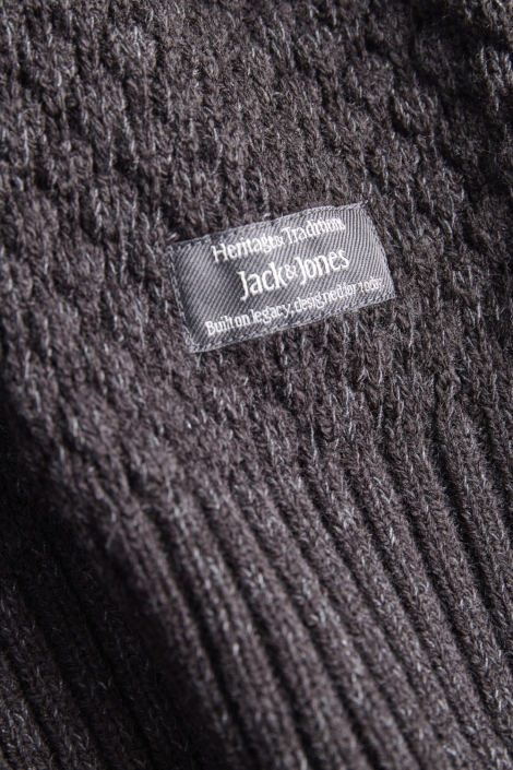 Jack & Jones grijze heren trui | Close up