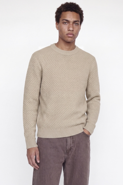Jack & Jones beige heren trui | Model vooraanzicht