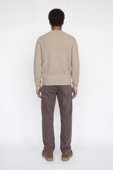 Jack & Jones beige heren trui | Model achteraanzicht