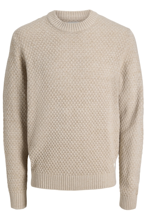 Jack & Jones beige heren trui | Vooraanzicht