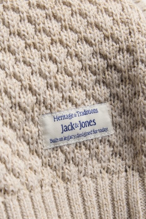 Jack & Jones beige heren trui | Close up