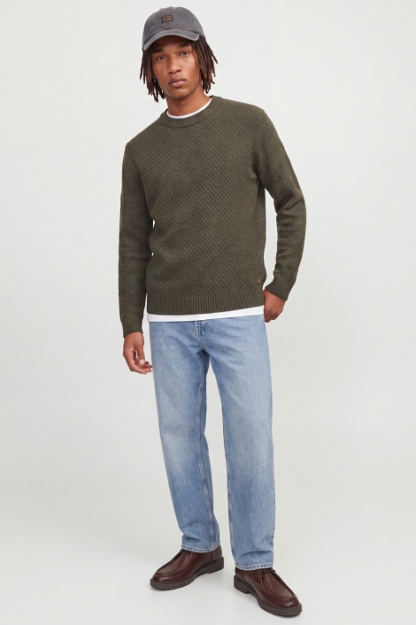 Jack & Jones groene heren trui | Model