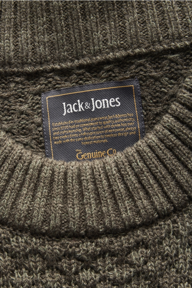 Jack & Jones groene heren trui | Close up