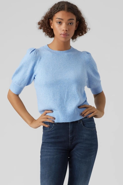Vero Moda blauwe dames trui | Model vooraanzicht