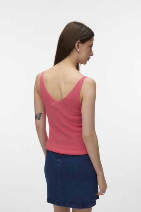 Vero Moda roze dames top | Model achteraanzicht