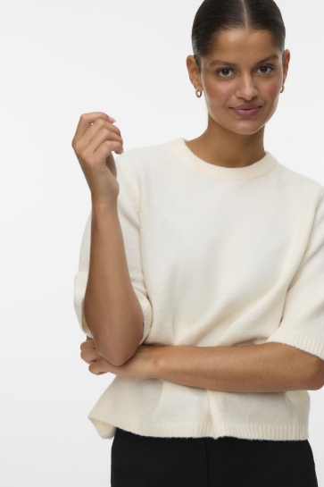 Vero Moda VMBOOM 2/4 O-NK OVERSIZE PULLOVE GA 10325934 BIRCH/MELANGE