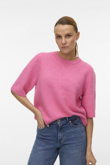 Vero Moda VMBOOM 2/4 O-NK OVERSIZE PULLOVE GA 10325934 PINK COSMOS/MELANGE