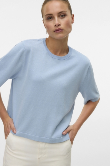 Vero Moda VMSILJE 2/4 O-NCK OVERSIZE PULL GA 10320460 Cashmere Blue