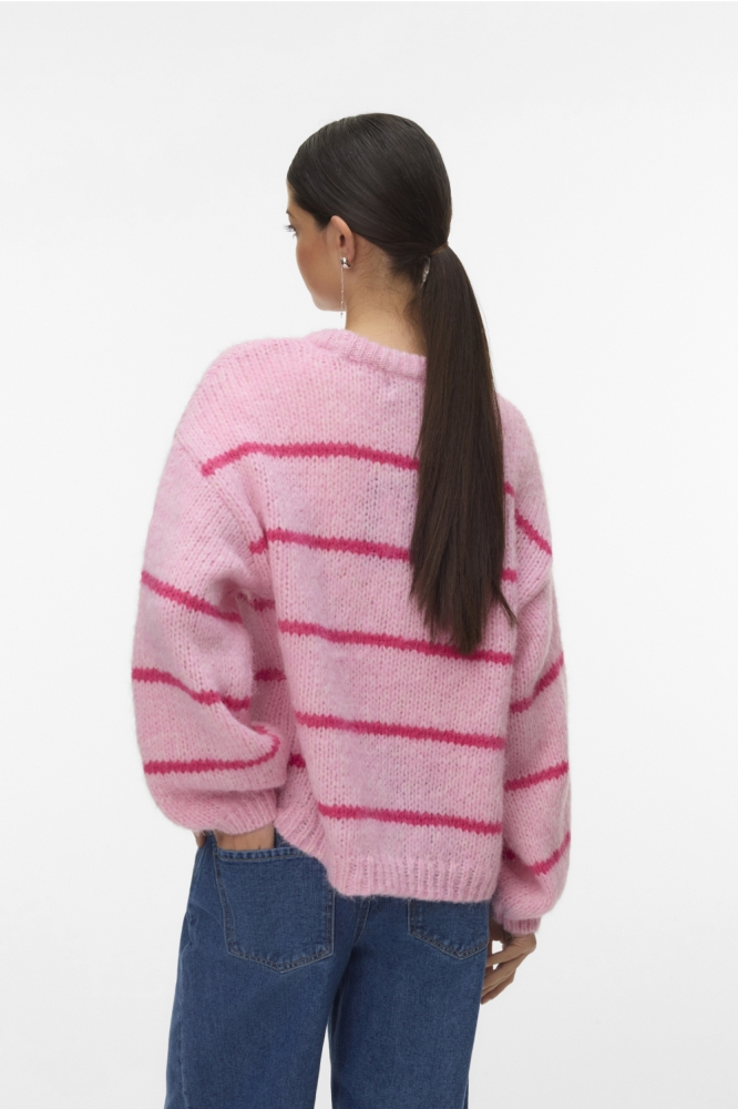 Vero Moda roze dames trui | Model achteraanzicht