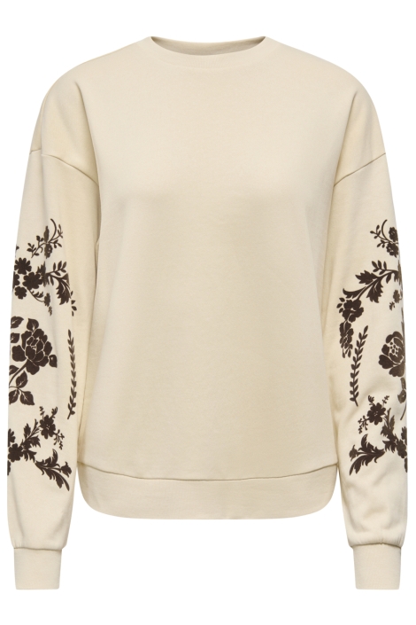 Jacqueline de Yong ecru dames sweater | Vooraanzicht