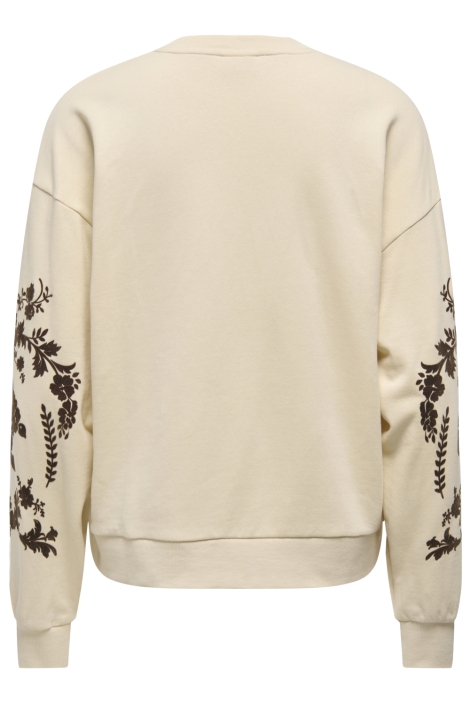 Jacqueline de Yong ecru dames sweater | Achteraanzicht