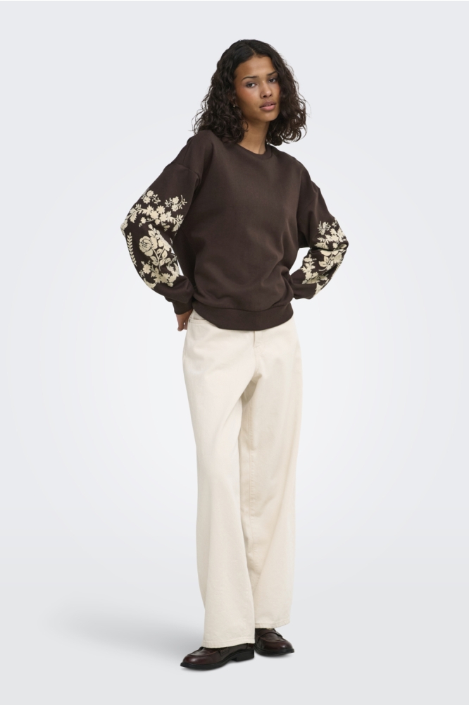 Jacqueline de Yong bruine dames sweater | Model