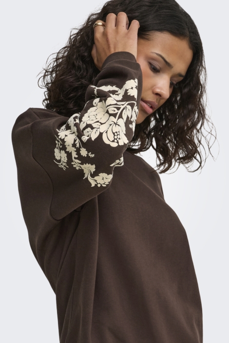 Jacqueline de Yong bruine dames sweater | Close up