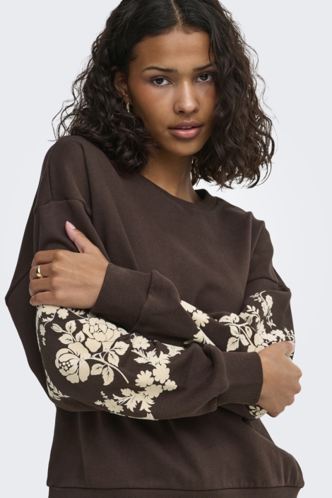 Jacqueline de Yong bruine dames sweater | Kleurstaal