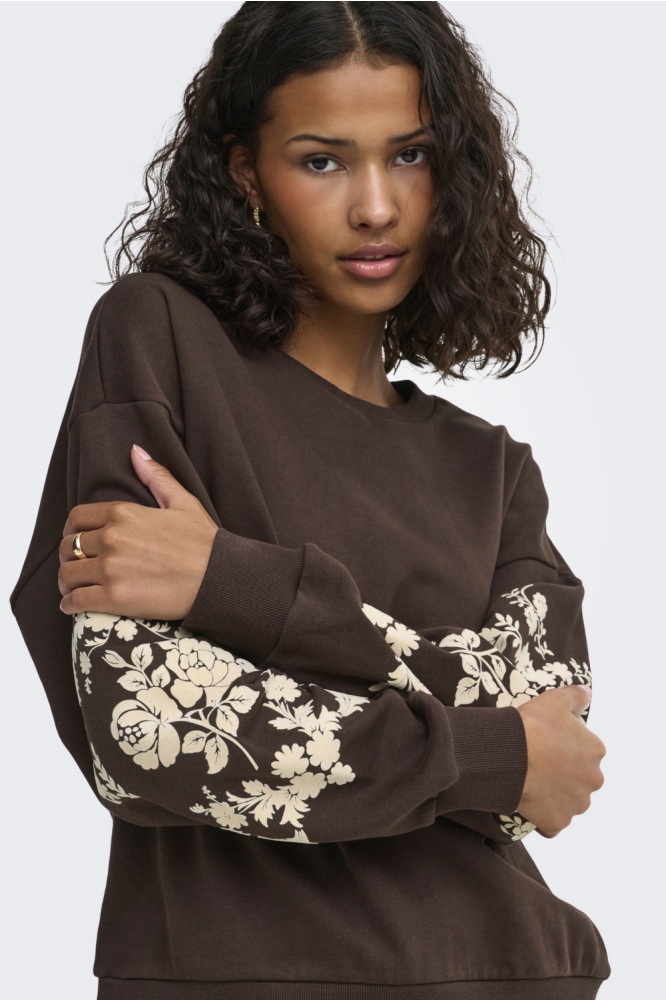 Jacqueline de Yong bruine dames sweater | Kleurstaal
