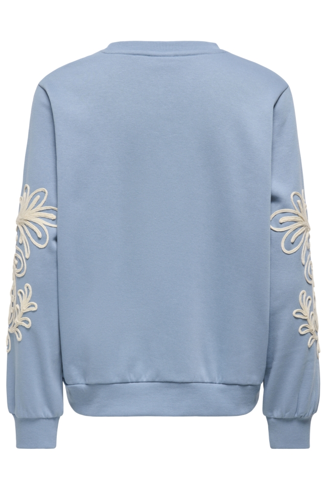 Jacqueline de Yong blauwe dames sweater | Achteraanzicht