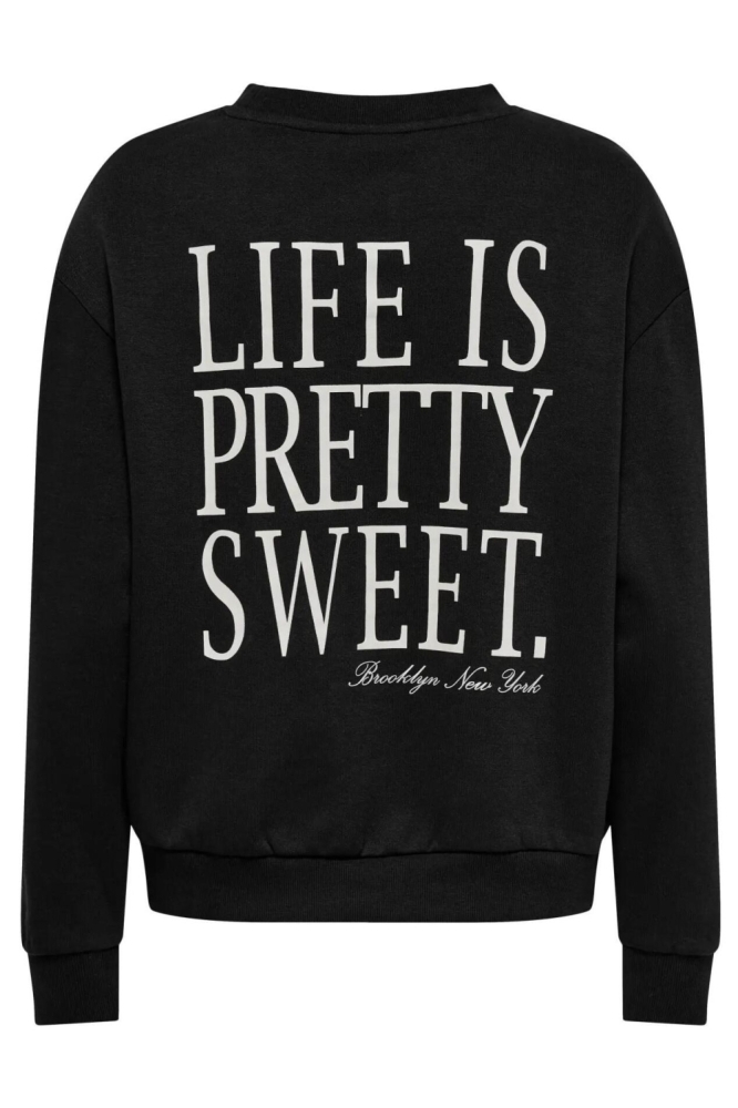 Jacqueline de Yong zwarte dames sweater | Achteraanzicht