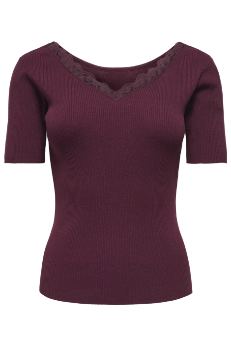Jacqueline de Yong bordeaux dames t-shirt | Vooraanzicht