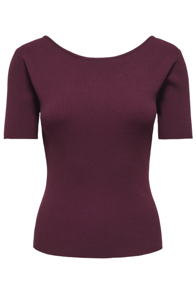 Jacqueline de Yong bordeaux dames t-shirt | Vooraanzicht