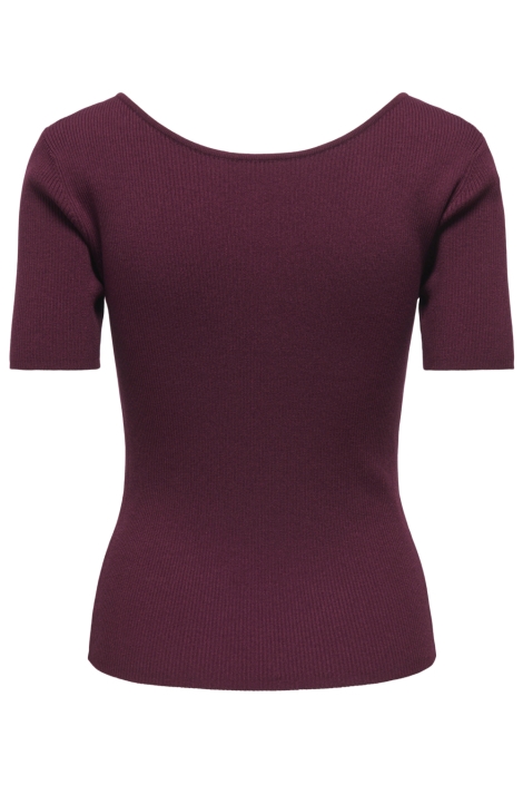 Jacqueline de Yong bordeaux dames t-shirt | Achteraanzicht