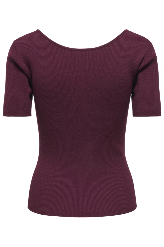 Jacqueline de Yong bordeaux dames t-shirt | Achteraanzicht