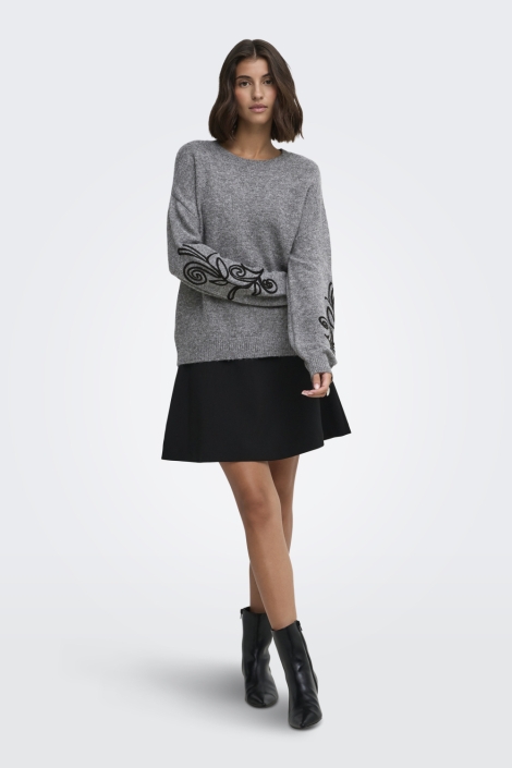 Jacqueline de Yong grijze dames trui | Model