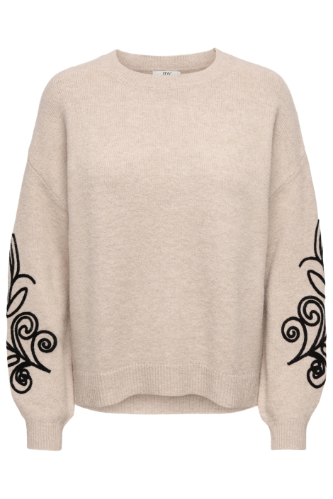 Jacqueline de Yong beige dames trui | Vooraanzicht