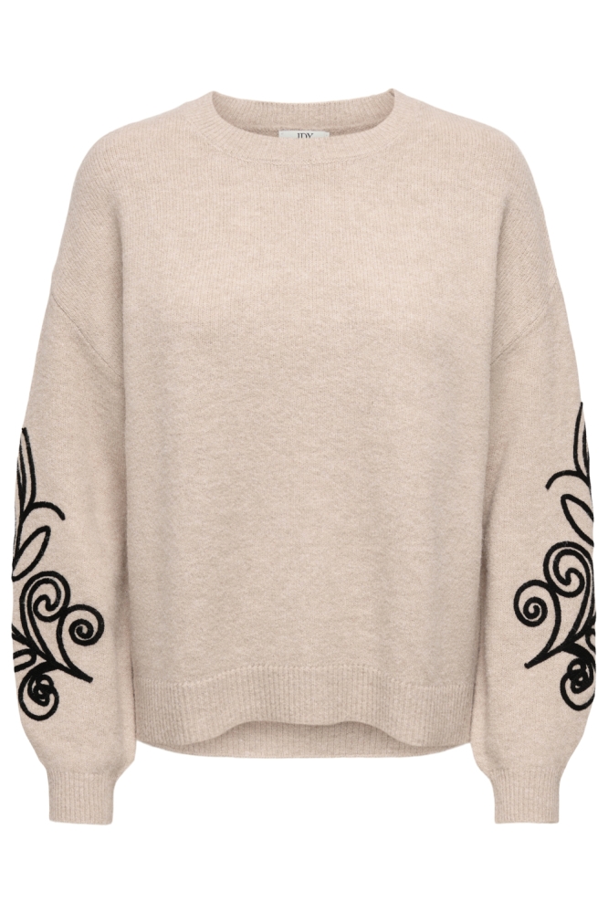 Jacqueline de Yong beige dames trui | Vooraanzicht
