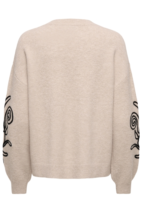 Jacqueline de Yong beige dames trui | Achteraanzicht