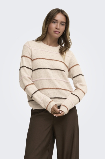 Jacqueline de Yong Trui JDYSIGRID LIFE L/S ON STRUC PULLOVE 15376591 CEMENT/CHALK PINK