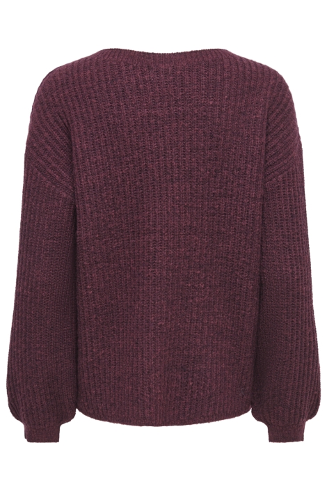 Jacqueline de Yong bordeaux dames trui | Achteraanzicht
