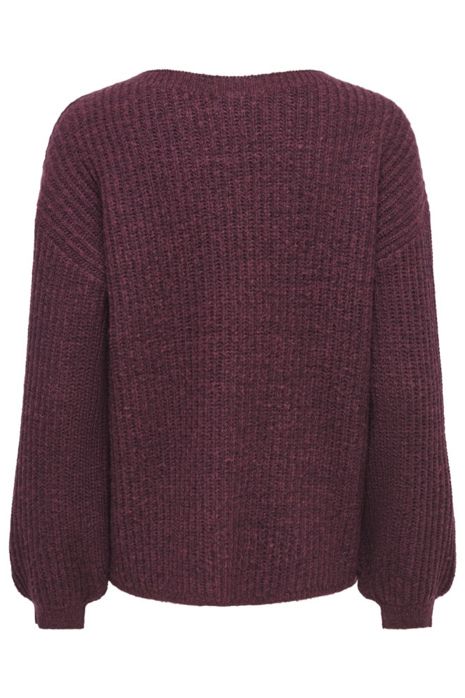 Jacqueline de Yong bordeaux dames trui | Achteraanzicht
