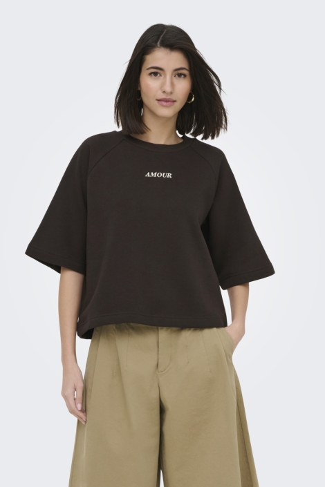 Jacqueline de Yong bruine dames sweater | Model vooraanzicht