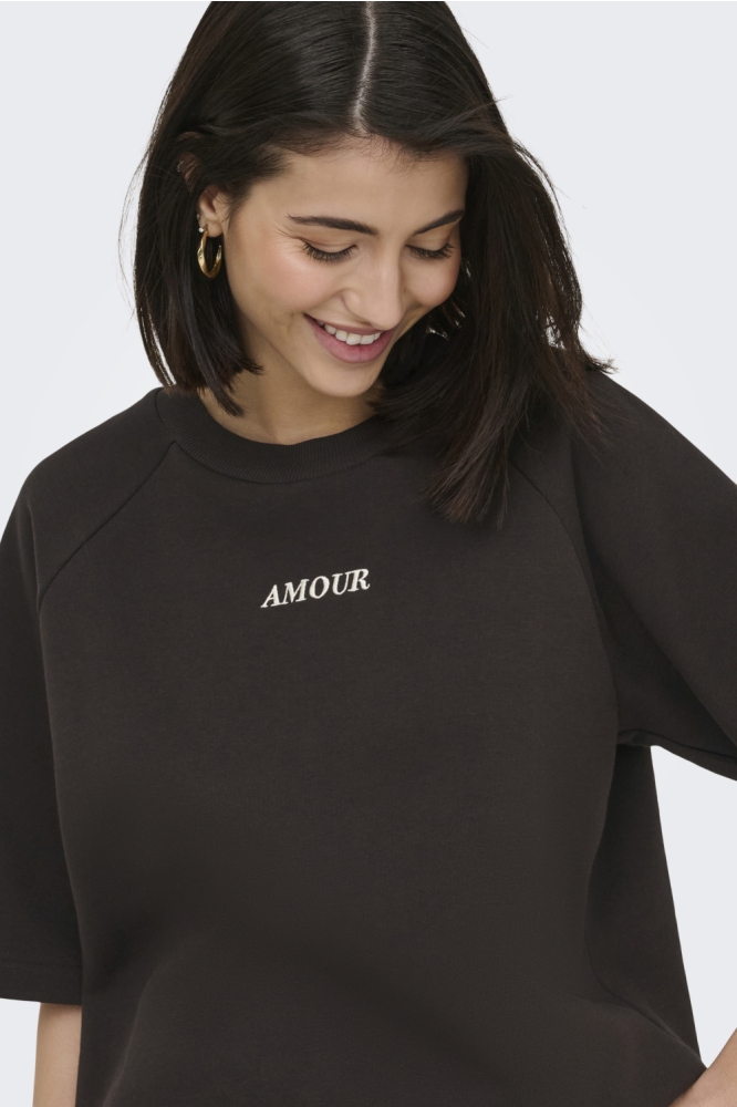 Jacqueline de Yong bruine dames sweater | Close up