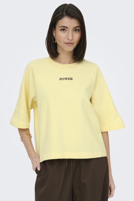 Jacqueline de Yong gele dames sweater | Model vooraanzicht