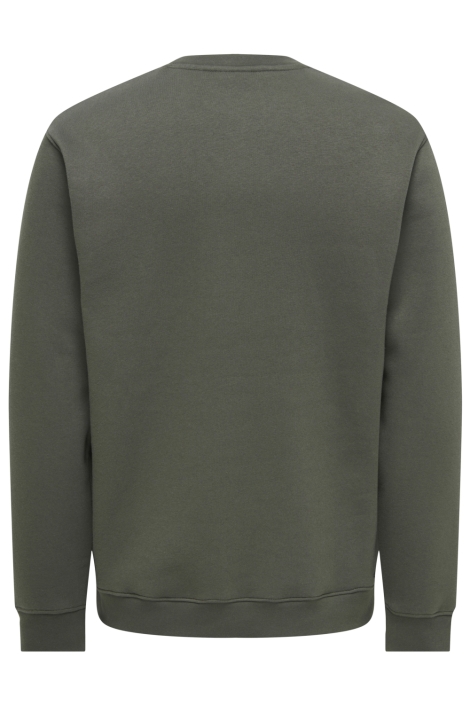 Only & Sons groene heren sweater | Achteraanzicht