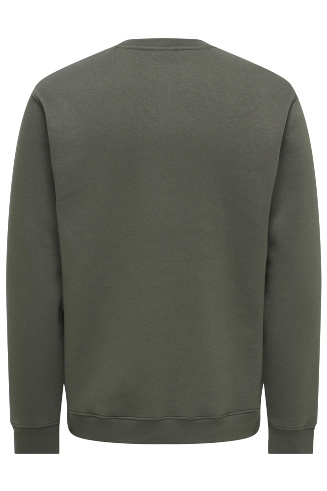 Only & Sons groene heren sweater | Achteraanzicht